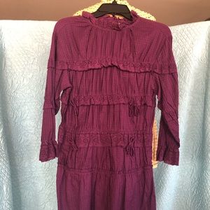 Chelsea and Violet rich plum runched frock